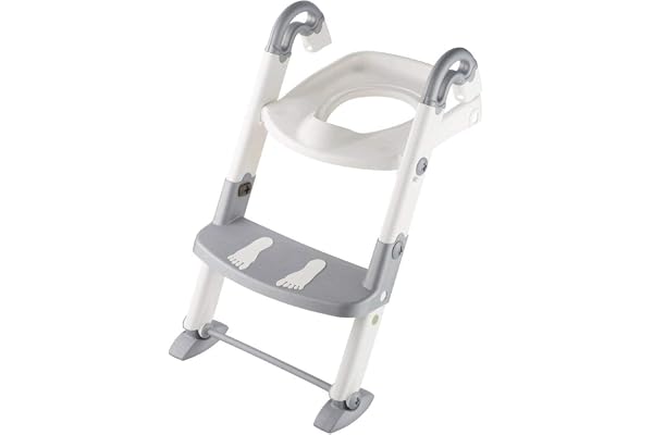 Entraîneur de toilettes 3 en 1 Rotho Babydesign KidsKit, pour enfants de 18 à 36 mois, dimensions de montage une fois plié : 41,5 x 25 x 67 cm (LxLxH), gris/blanc, 600060240