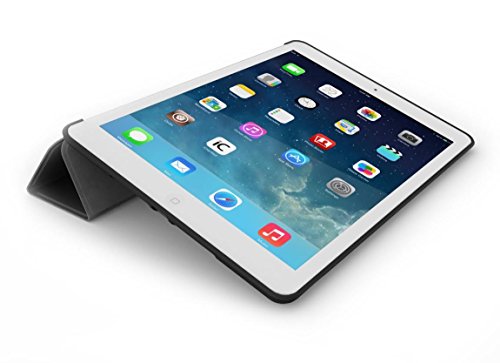 Khomo iPad Pro 12.9″ Hülle Schwarzes Kunstleder Gehäuse mit doppelten Schutz ultra dünn und leicht, Smart Cover – Dual Leather Black - 2