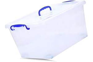 STL Heavy-Duty Clear Plastic Storage Box with Lid, Stackable Storage Container for Home, Office, Kitchen, Toys, and Goods, Secure Clip-Lock Lid, Durable & Transparent Design (20ltr)