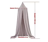 Betthimmel Baldachin aus Baumwolle Leinwand Deko,Bett-Überdachung für Baby-Kind-zelte aus Cotton Canvas,als Mückenschutz Moskitonetz Insekten-Malaria Schutz,Hohe 240cm - 2