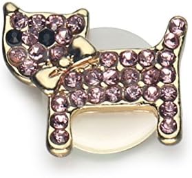 Erimaki Bling Crystal Rhinestones Purpul Dog Home Button Return key Sticker for Ipod or Other Kind Smart Phone