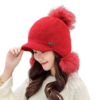 Pom Beanie Hat with Soft Sherpa Lining 