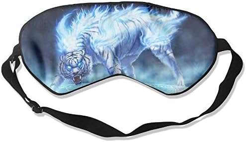 Sleep Eye Mask Tiger Fire Rage Eyes Lightweight Soft Blindfold Adjustable Head Strap Eyeshade Travel Eyepatch