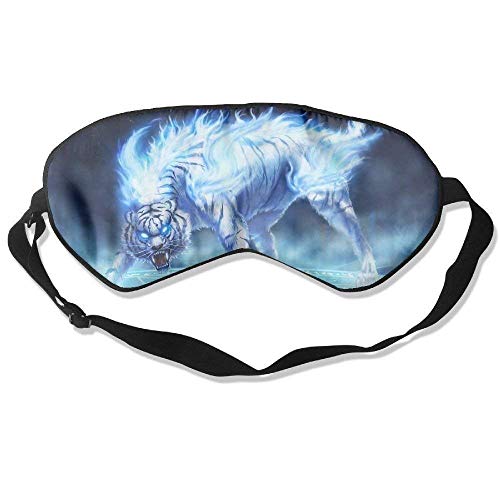 Sleep Eye Mask Tiger Fire Rage Eyes Lightweight Soft Blindfold Adjustable Head Strap Eyeshade Travel Eyepatch