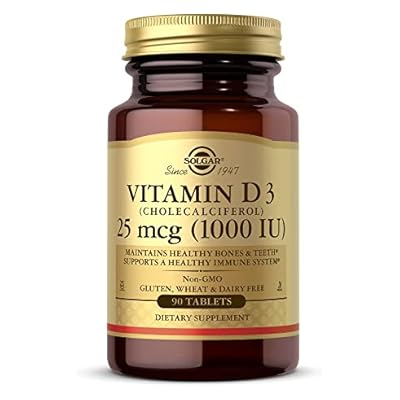 Solgar Vitamin D3 (cholecalciferol) 1000 Iu (25 µg) Tablets - Pack Of 90 - Support A Healthy Immune System - Stronger Teeth And Bones - Vegan And Gluten Free