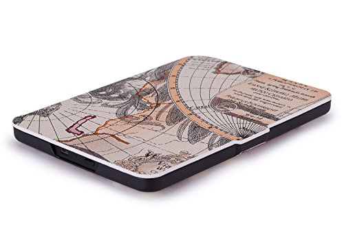 Kindle 7.Gen Hülle Case – MoKo Superleicht PU Leder Tasche Schutzhülle Schale für Amazon E-reader Kindle (7. Generation – 2014 Modell)(Nur Geeignet für Kindle 2014 Modell mit Touchscreen), Map A - 6