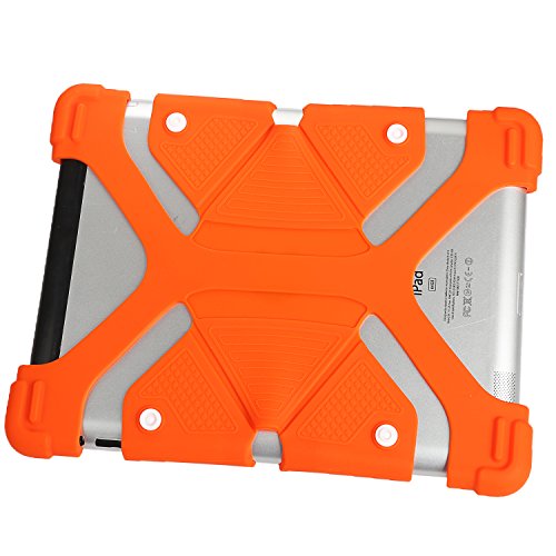 NEWSTYLE 8,9-10,5 Zoll Universal Tablet Ständer Halterung Hülle Ultra Slim Flexible Silikon Schutzhülle – Orange - 2