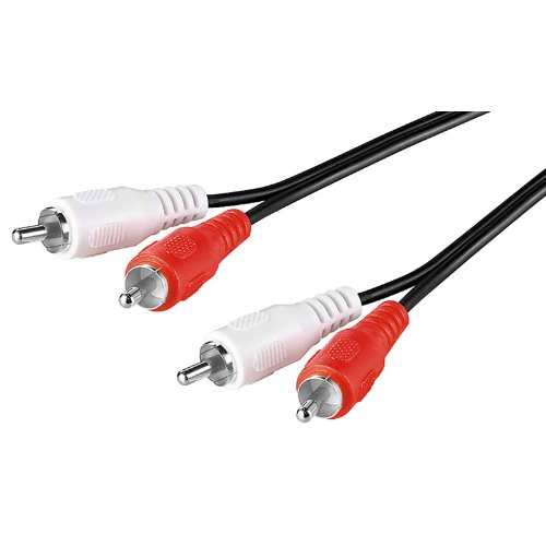 Wentronic 50340 2x Cinch Stecker auf 2x Cinch Stecker Cinchkabel 15m, schwarz