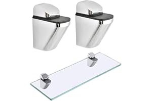 AWEN 2 Piezas Soportes de Estante Ajustables, Adecuados para Abrazaderas de Vidrio Cuadradas para Espejos de Banco de Trabajo para el Hogar, Hotel y Peluquería (Distancia de Ajuste 3-20 mm)