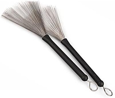 Carreguard 1 Pair Retractable Handles Drum Brushes Sticks Steel Wire Strands