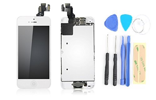 spécifications Ecran complet assemblé pour iPhone 5C Blanc: contenant Bouton Home + Caméra avant + Haut-parleur & Outils -SWS-