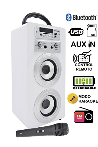 Cassa altoparlante bluetooth karaoke, DYNASONIC cassa KaraokÃ© wireless portatile Microfono Lettore Bluetooth / MP3 / USB / SD / LINE in 3.5mm / Radio FM Batteria ricaricabile, compatibile iPhone Android Smartphones TV PC MAC