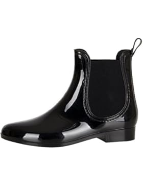 MB Damen Schuhe Chelsea Boots Lack mit Blockabsatz 420