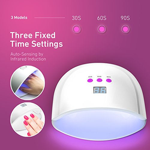 LiSmile Professionelle UV- und LED-Nagel Lampe und Nageltrockner, mit 3 integrierten Zeiteinstellungen, LED-Display für Schellack- und Gel-Nägel, Maniküre / Pediküre-Nageltrockner - 2