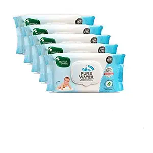 Mother Sparsh Baby Biodegradable Water Wipes with Baby Kit Pouch, Blue (Pack of 5)