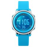 Amstt Kinderuhren Jungen Uhr Outdoor Sport Armbanduhr Digitaluhr Alarm Stoppuhr Blau