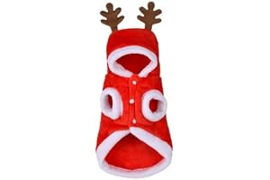 Dog Santa Dress Dogs Christmas Dress Pets Christmas Dress Dog Cat Christmas Costume Santa Claus Cosplay Dress with Hat Pet Dog Costumes Puppy Winter Warm Clothes Cloak Puppy Santa Outfits (22)