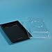 Produktbild 520 Sushi Take Away Schalen Sushischalen Sushiboxen Sushi to go Trays schwarz mit Klarsichtdeckel Anti Fog 166x115x20mm