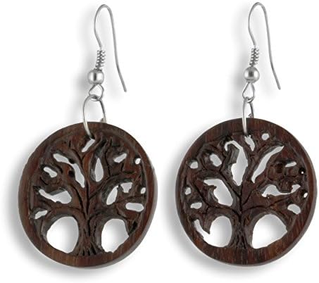 Island PiercingsTree of Life design wooden earrings ER270