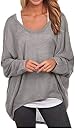 ZANZEA Damen Lose Asymmetrisch Jumper Sweatshirt Pullover Bluse Oberteile Oversize Tops