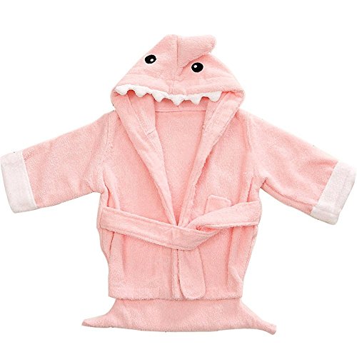 Lvge Baby Infant Animal Hooded Bath Beach Towel Bathrobe Pink Shark 0-12 months