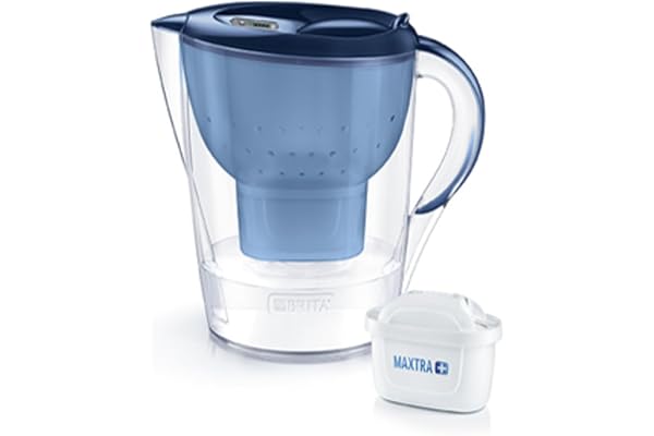 BRITA Marella XL German Made Water Filter Jug 3.5 L Blue Powerful Filtration with MicroFlow Technology Activated Micro Carbon Pearls for Fresh and Enriched Taste of Water