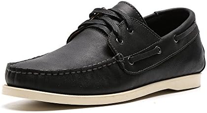 LANGBAO Business Men Shoes Casual Boat Shoes For Men Classic 2 Eyelets Leather Lace Up Formal Dress Deck Shoes