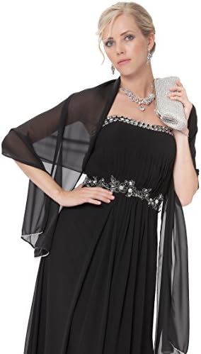 Beautiful Chiffon Shawl/Scarves/Wrap with beading in several colours(Black,017C)