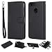 Produktbild Huawei P Smart Hülle, Einfabig Klassisch Handyhülle Geschäftlich [Separable] Lederhülle in Bookstyle IC/Credit Kartenfach PU-Hülle [2 IN 1] Full Abdeckung Hülle Für Huawei Enjoy 7S, Schwarz