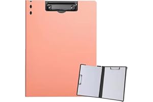 ZMREN Porte Bloc A4 Avec Pince, Porte bloc en plastique format lettre standard A4, avec double clip, pour infirmières étudiants, bureau (31,5 cm x 22,5 cm) - Couleur rose