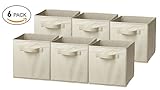 Luxehome Decorative Foldable Storage Box Set , Natural Canvas, Set of 6 (Kitchen &amp; Home)