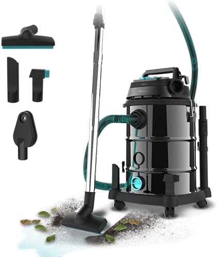 Cecotec Aspiratore solidi e liquidi in metallo con cavo da 30 L Conga Rockstar Wet & Dry Steel Pro Tool Neo. 1600 W, Aspirazione e funzione soffiante, Include presa per utensili, 3 accessori