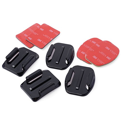 12 Stück Flach Mounts & Curved Mounts + 3M Klebepads Set für GoPro Hero 4/3 + / 3 / 01.02 SJ4000 - 3