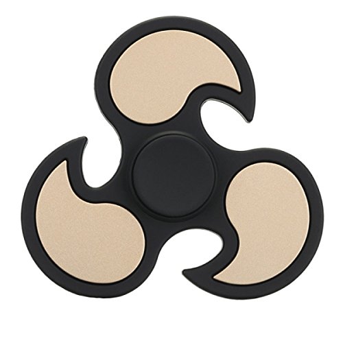 YIHANG @ Fidget Spinner Triangle Fingertip Gyroscope Finger Spiral High Speed Focus Super Durable Decompression Toys,Black+Gold