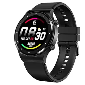 Fire-Boltt 360 Pro Bluetooth Calling, Local Music and TWS Pairing, 360*360 PRO Display Smart Watch with Rolling UI & Dual Button Technology, Spo2, Heart Rate & Temperature Monitoring - Black