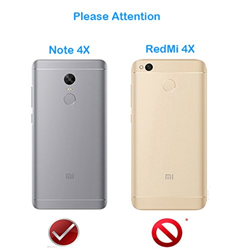 Xiaomi RedMi Note 4X Funda  SMTR Ultra Silm de PU Cuero Flip  Leather Wallet Case Cover Carcasa Funda con Ranura de Tarjeta Cierre Magn  tico y funci  n de soporte para Xiaomi RedMi Note 4X  Gris oscuro