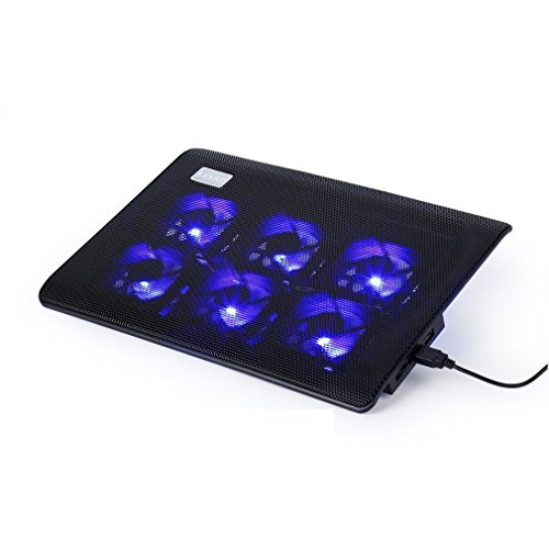 LESHP Laptop Notebook Kühler Cooler 12-16 Zoll Laptop Kühler Notebook Cooler Ständer Kühlpad Kühlmatte mit 6 x Lüfter