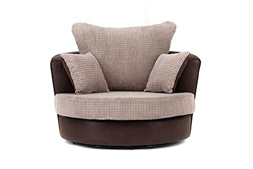 Dino Swivel Chair in Brown and Beige