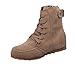 Produktbild Xinan Stiefeletten Damen Schuhe Herbst Winter Frauen Flache Knöchel Schneemotorrad Stiefel Weiblich Wildleder Leder Lace-up Boot (40, Khaki)