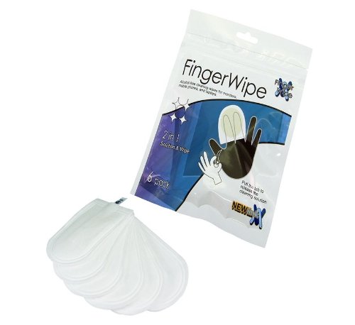6 pack of FingerWipes - Perfect Cleaning Wipes for Monitor, Mobile Phone, Screen, Tv, ipad, Kindle, tablet by rhinocables