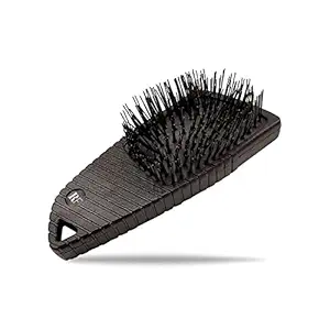 Travel Hair Brush for Hair Extentions by RosyFharia | with Carrying Case | Designed to Datangle Mega Hair | Soft Bristles | Antistatic | Premium | Unisex | Vegan and Cruelty free | Made in Brazil