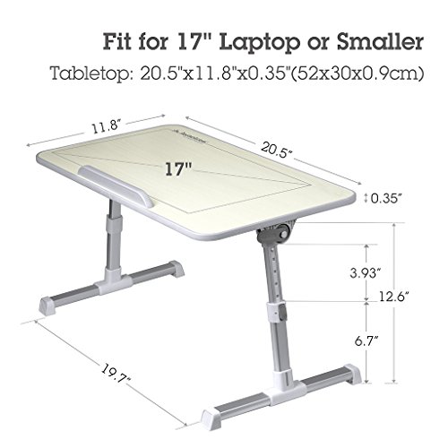 [2 Jahre Garantie] Avantree Bett Tablett Laptop Betttisch, Tragbarer Laptoptisch Laptopständer, Klappbarer Sofa Frühstücks Tisch, Verstellbarer Notebooktisch Bücherständer – Minitable - 4