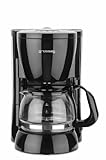 dekorative Edelstahlelemente grossag KA 12.17 Kaffeeautomat mit Glaskanne, 4 Tassen, abnehmbarer Wassertank, 0,6 L, 600 Watt
