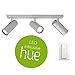 Produktbild PHILIPS HUE White Ambiance Buratto 3-er LED Deckenleuchte | inkl. Dimmschalter & LED-Leuchtmittel | Silber | SmartHome: AMAZON ECHO & APPLE HOMEKIT kompatibel | 230V | GU10 | IP20 | LED Deckenlampe