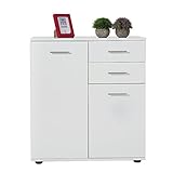  bon_shop - Cajonera de Almacenamiento para Muebles de Pasillo, Blanco, 2 Door 2 Drawer