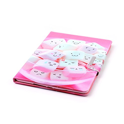 ipad air 2 Hülle Leder Emoji Zuckerwatte Muster,SKYXD [Auto Schlaf/Wach Funktion] PU Folio Klappbar Schutzhülle [Standfunktion/Brieftasche Kartenfach/Magnet] Klapphülle mit [Katze Handyanhänger + Eingabestift] 3 in 1 Zubehör Handy Tasche Etui for Apple ipad air 2/ipad 6 Bookstyle Flip Case Leather Cover With [Stylus and Dust Plug] - 6