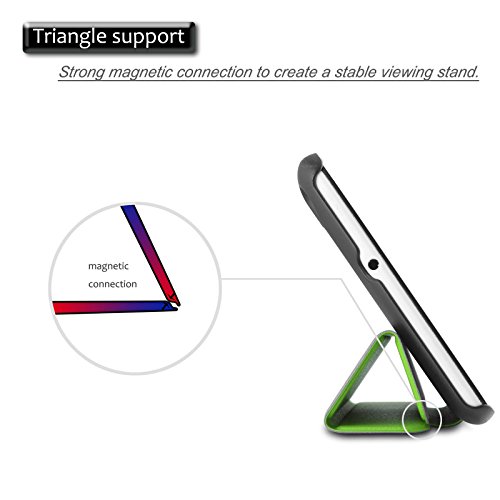 Infiland Huawei MediaPad T1-701W Hülle Case-Ultra Dünn Tri-Fold Muschel PU Leder Ultra Schlank Superleicht Ständer Shell Cover Schutzhülle Etui Tasche für Huawei MediaPad T1-701W 8GB (7.0 Zoll) Tablet-PC(Grün) - 6