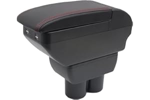 KAERGK Doppio Strato Bracciolo Box Per Suzuki Jimny 2007-2018 Console Centrale Scatola di Immagazzinaggio con 4 Porta USB Porta Tazza Bracciolo Accessori Nero