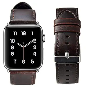 Globus Geschaft Leather Watch Strap Replacement for Apple Watch Series 4, Dark Brown Apple Watch Band 44mm