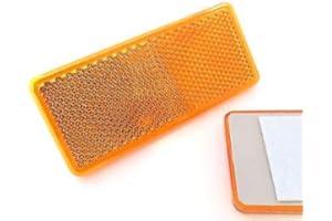 PLASTIC REFLECTORS 227s Self-Adhesive Reflectors -Stick-On Oblong Rectangular Trailer Caravan Reflectors - Suitable for Vehicles, Cycle Carriers, Gateposts - E-Approved - Amber/Orange - 90mm x 40mm - Depth 6 mm - 2 Pack